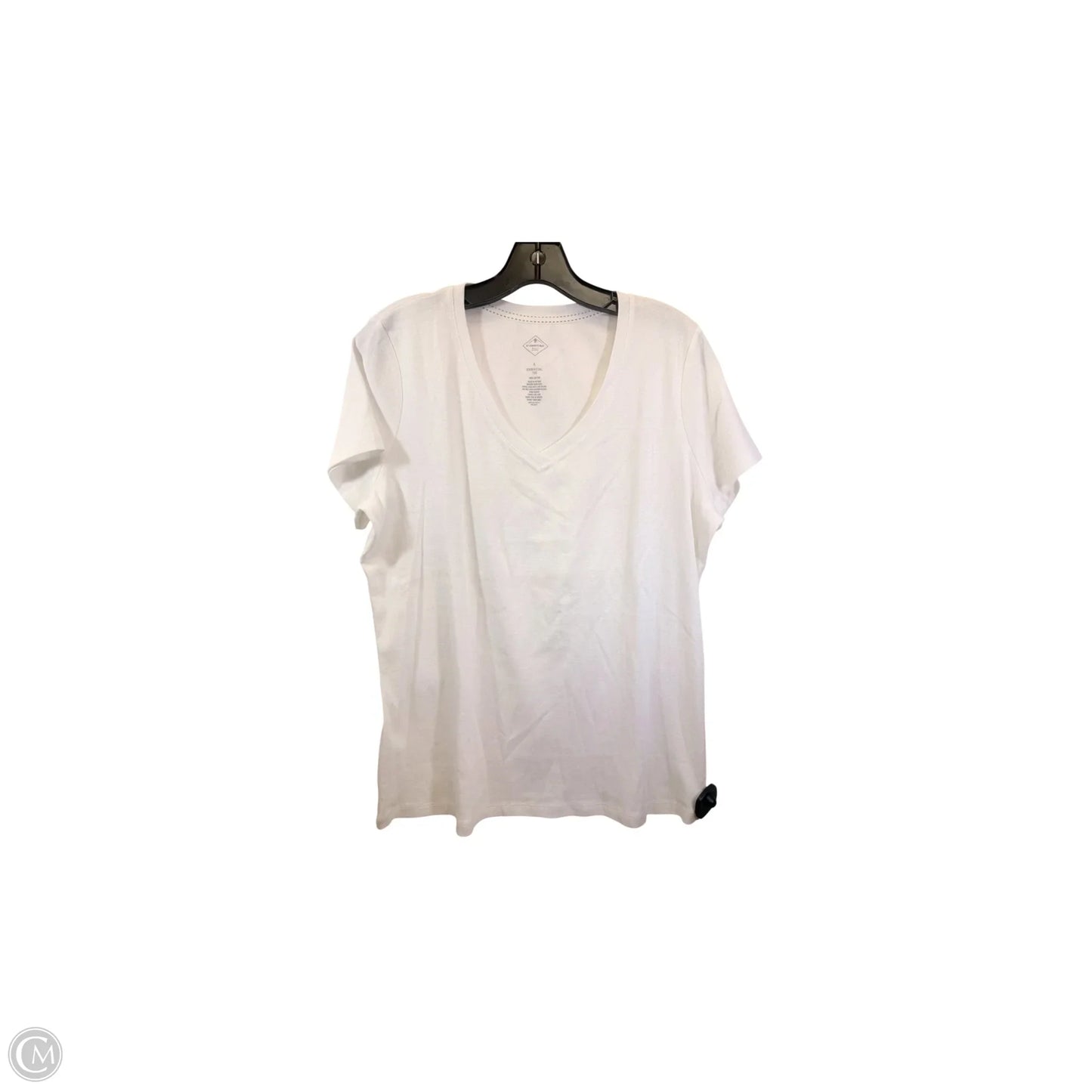 Top Short Sleeve Basic By St Johns Bay In White, Size: L