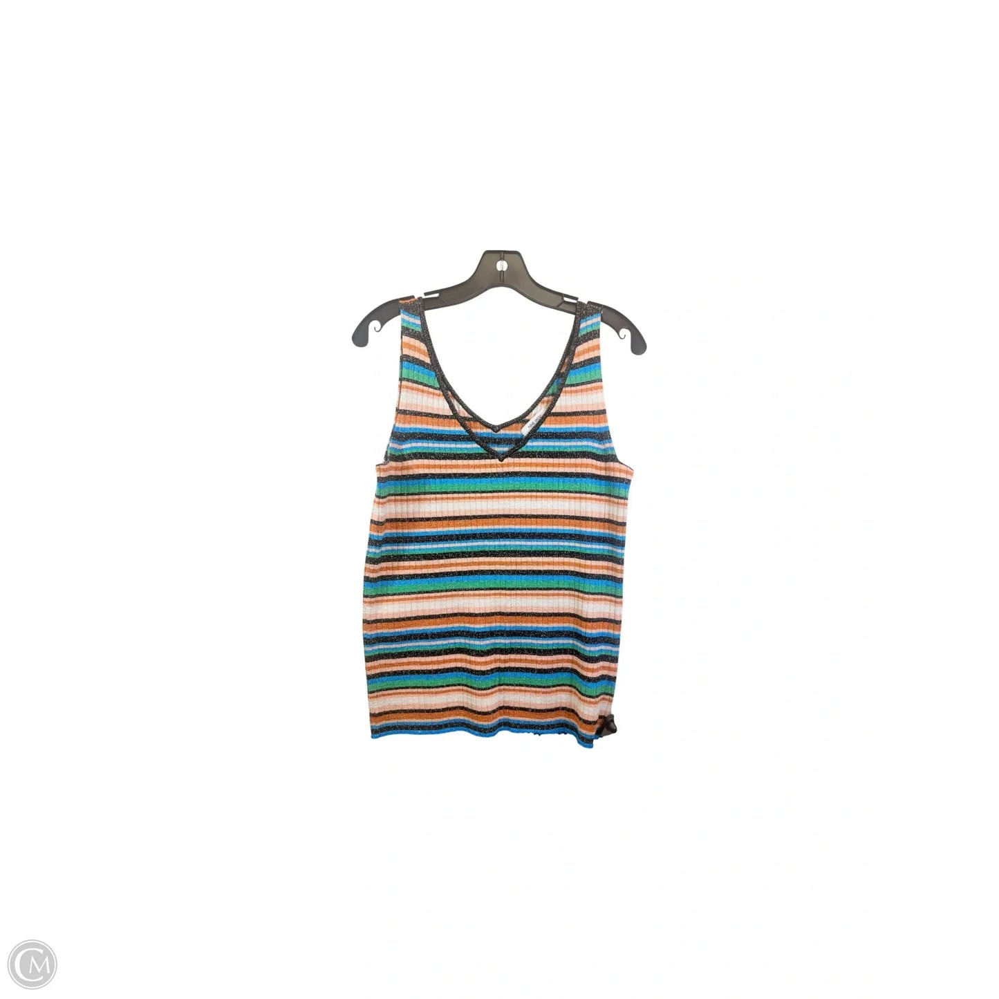 Top Sleeveless By Nine West In Striped Pattern, Size: M