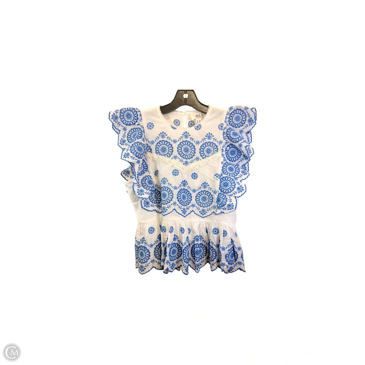 Top Short Sleeve By Drā In Blue & White, Size: S
