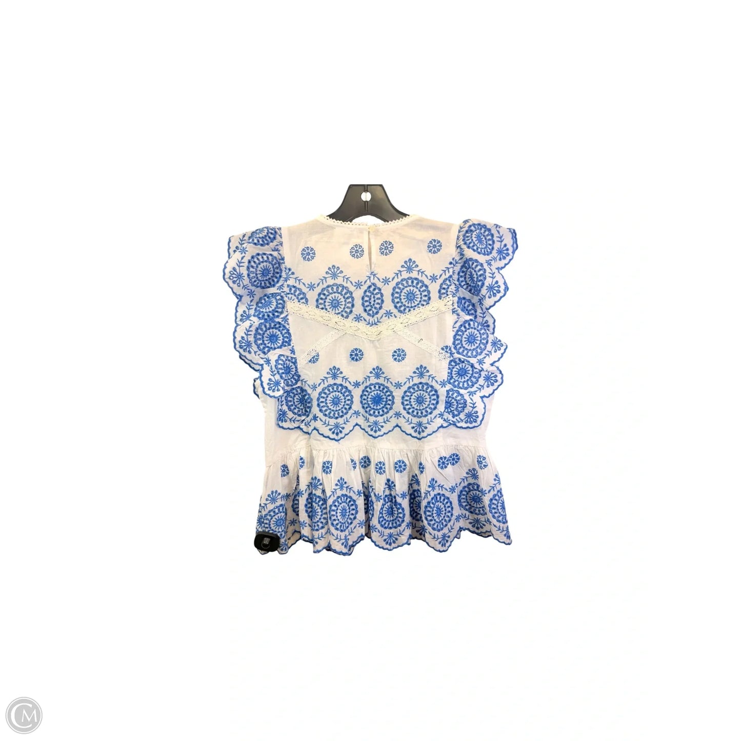 Top Short Sleeve By Drā In Blue & White, Size: S