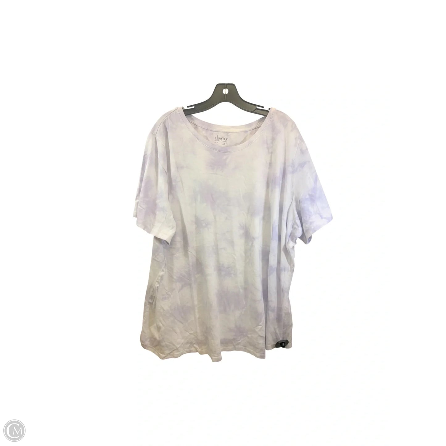 Top Short Sleeve Basic By D&co. In Tie Dye Print, Size: 3x