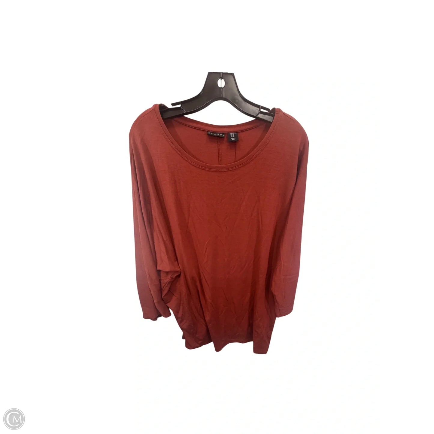 Top 3/4 Sleeve By Tahari In Orange, Size: Xl