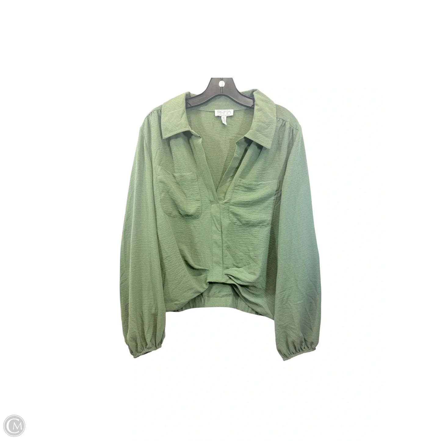 Top Long Sleeve By Sofia By Sofia Vergara In Green, Size: Xl