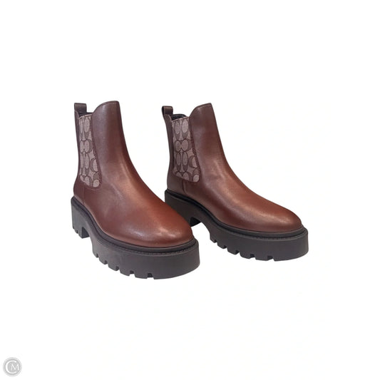 Boots Designer By Coach In Brown, Size: 8