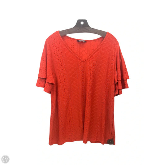 Top Short Sleeve By Bloomchic In Orange, Size: Xl