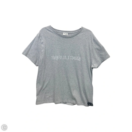 Top Short Sleeve Luxury Designer By Yves Saint Laurent In Grey, Size: 3x
