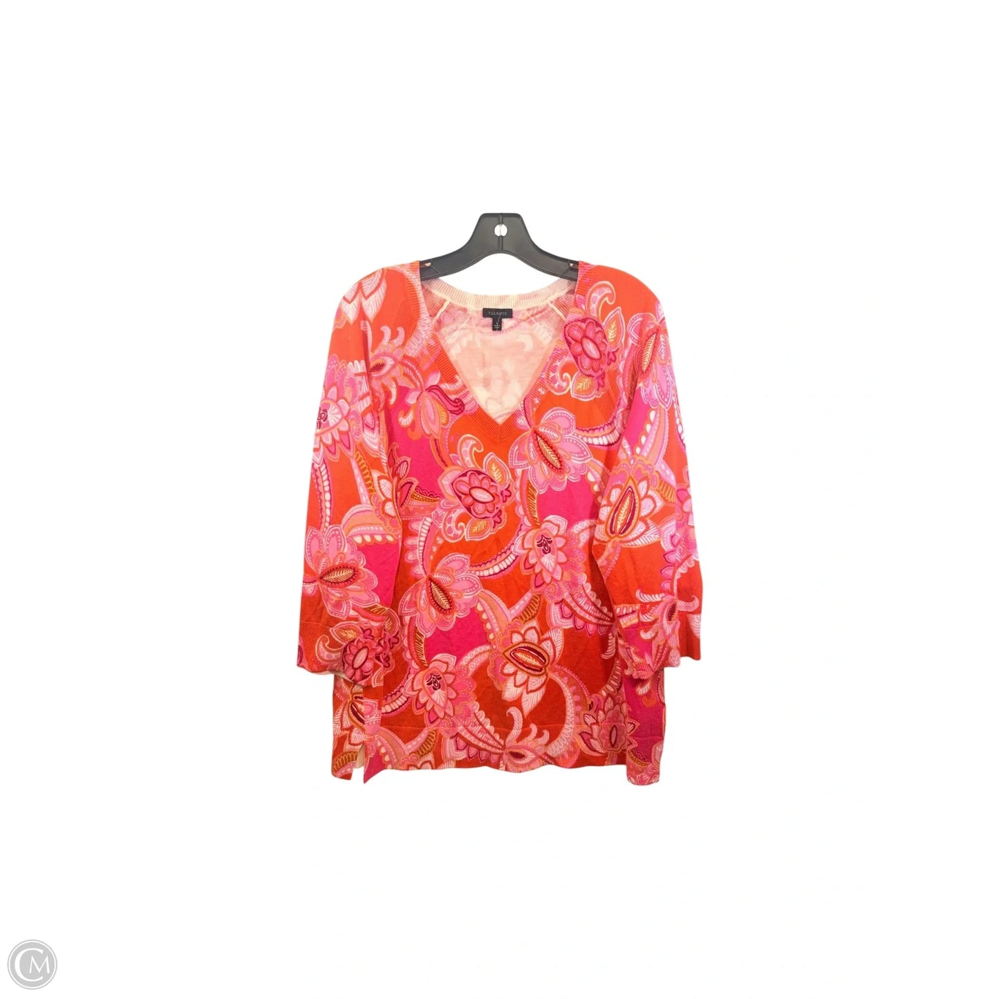 Top Long Sleeve By Talbots In Orange & Pink, Size: L