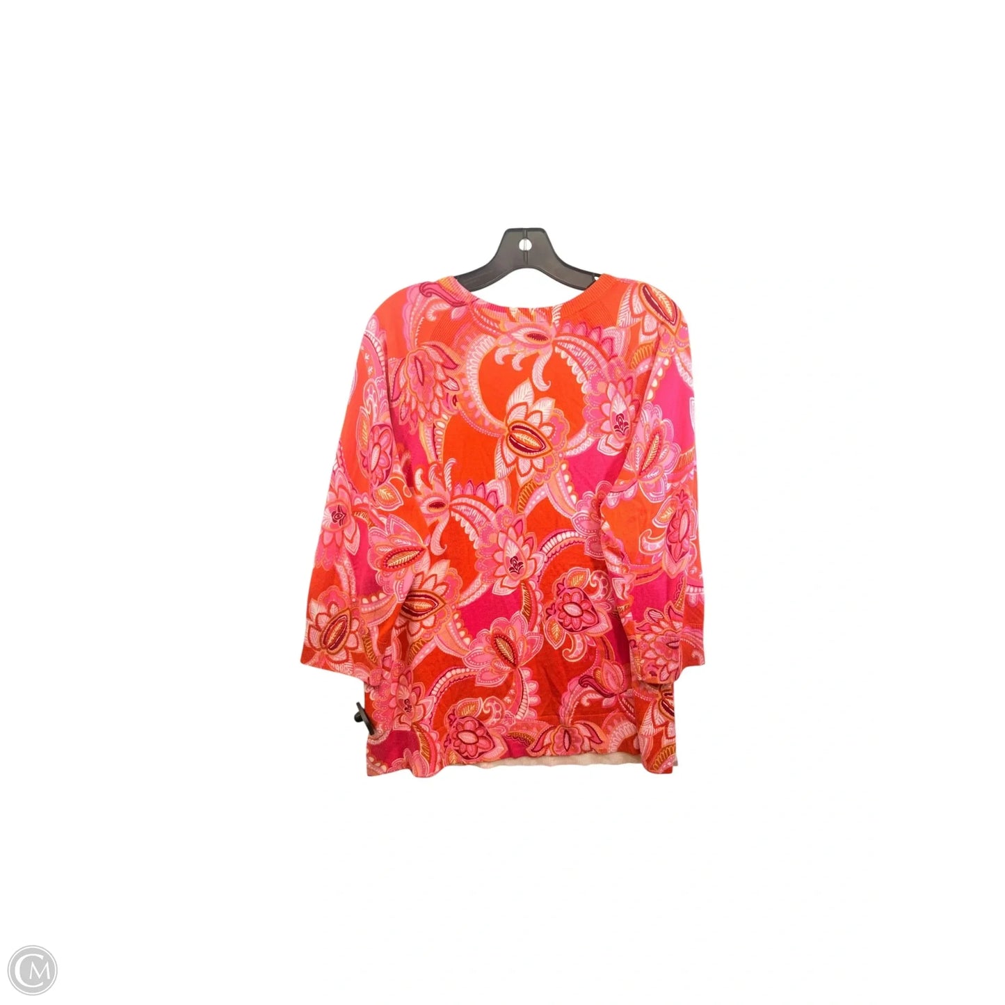 Top Long Sleeve By Talbots In Orange & Pink, Size: L