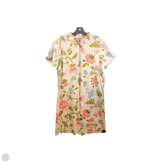 Dress Casual Midi By Spartina In Cream & Pink, Size: Xl