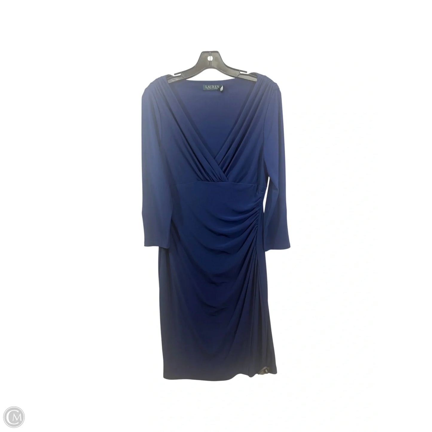 Dress Casual Midi By Lauren By Ralph Lauren In Blue, Size: M