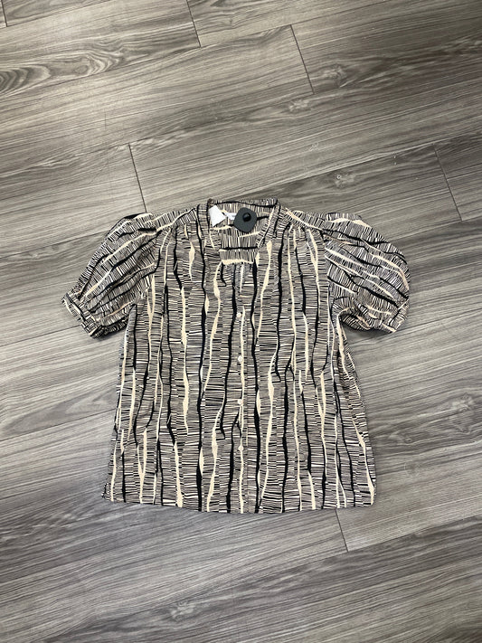 Top Short Sleeve By Nine West In Black & Cream, Size: S
