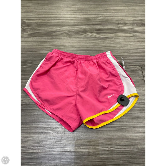 Athletic Shorts By Nike In Pink & Yellow, Size: S