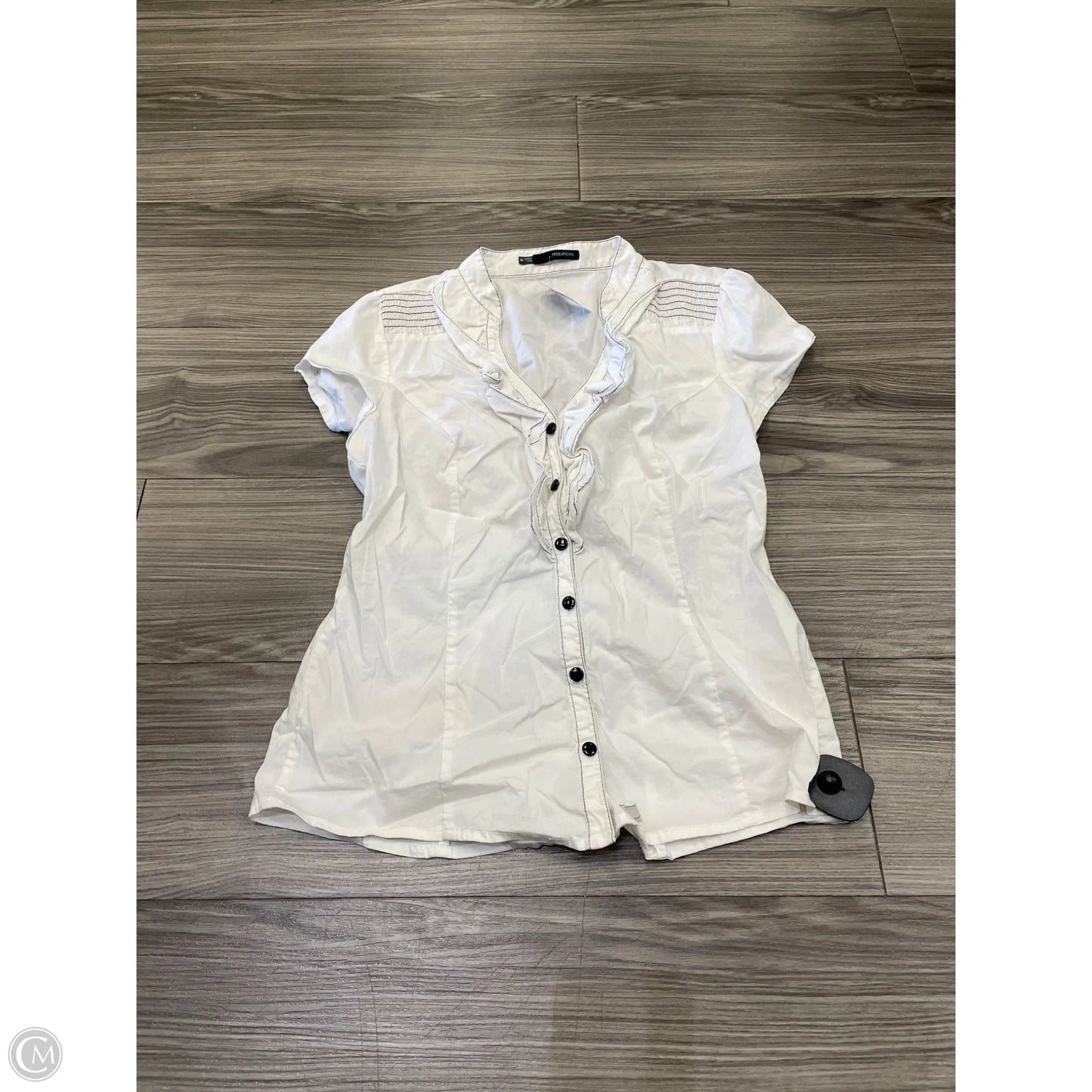 Blouse Short Sleeve By Maurices In White, Size: M