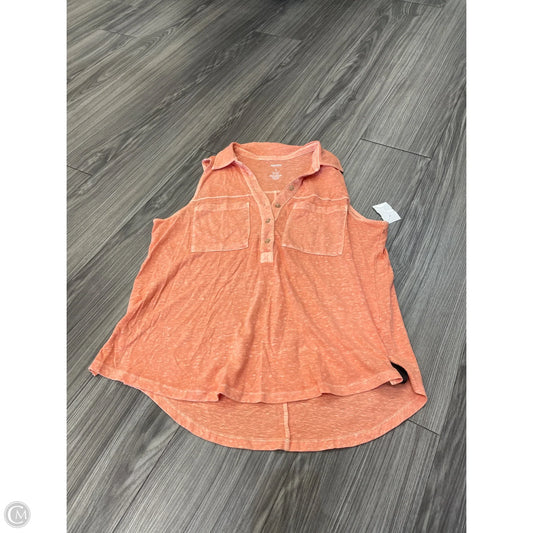 Blouse Sleeveless By Sonoma In Peach, Size: L