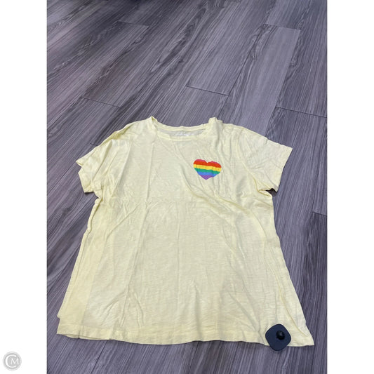 Top Short Sleeve By Lucky Brand In Yellow, Size: Xl