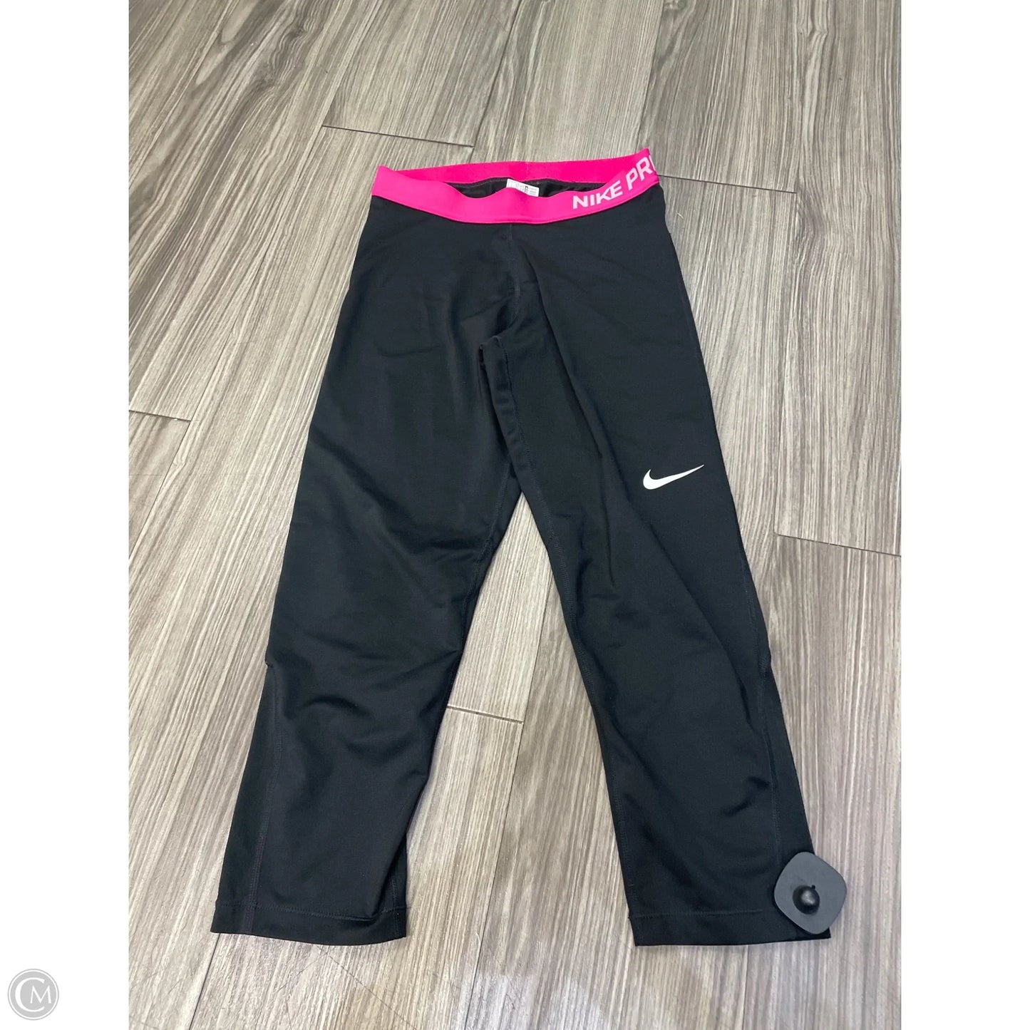 Athletic Leggings By Nike In Black & Pink, Size: M
