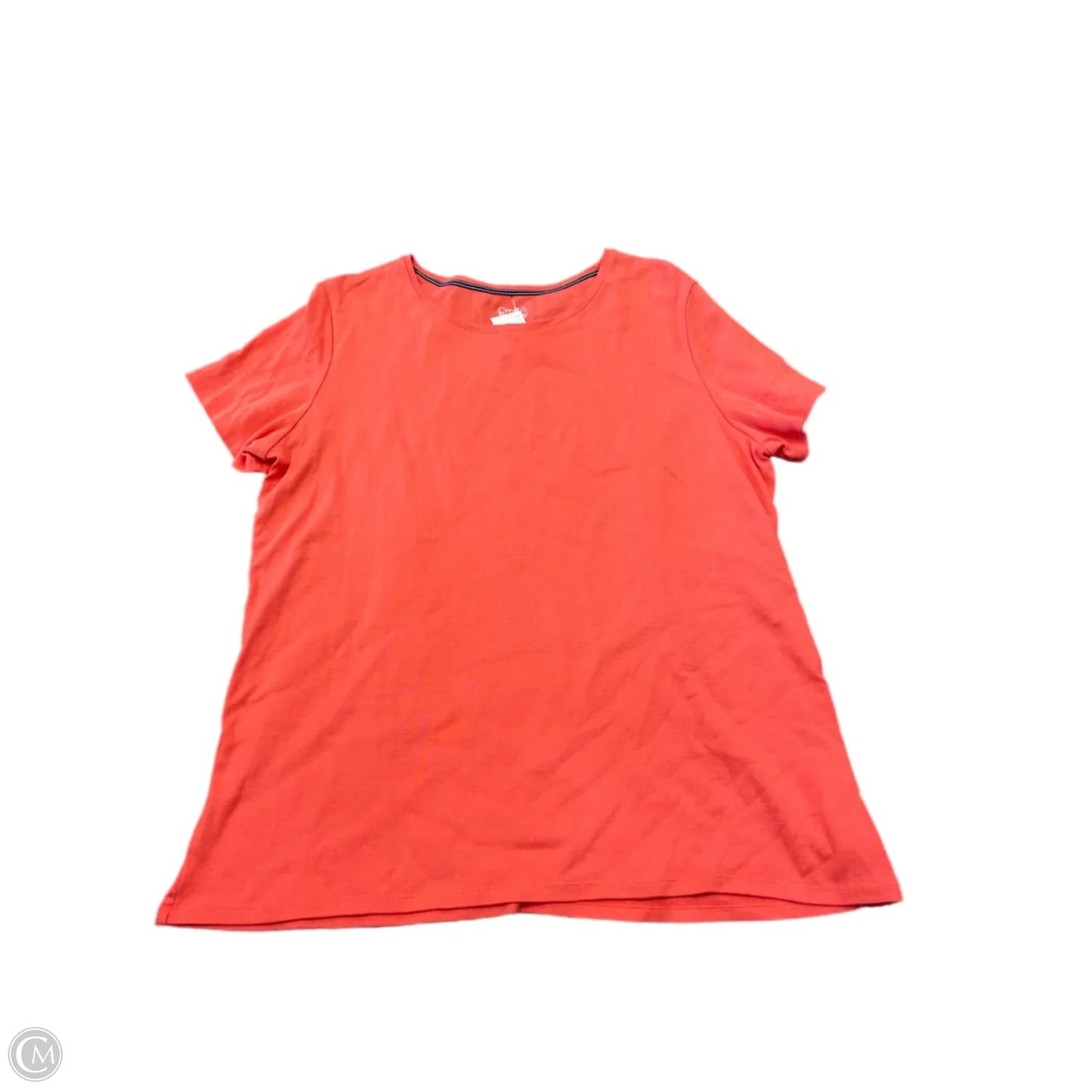 Top Short Sleeve Basic By Croft And Barrow In Orange, Size: L
