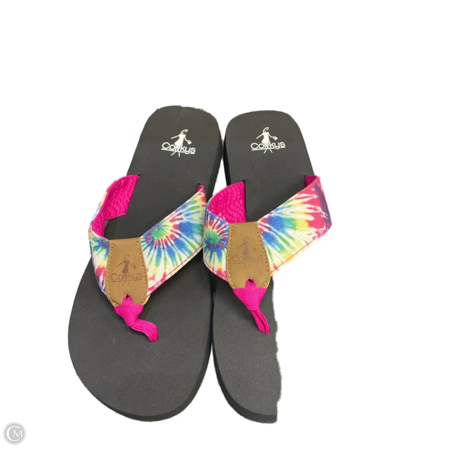Sandals Flip Flops By Corkys In Tie Dye Print, Size: 9