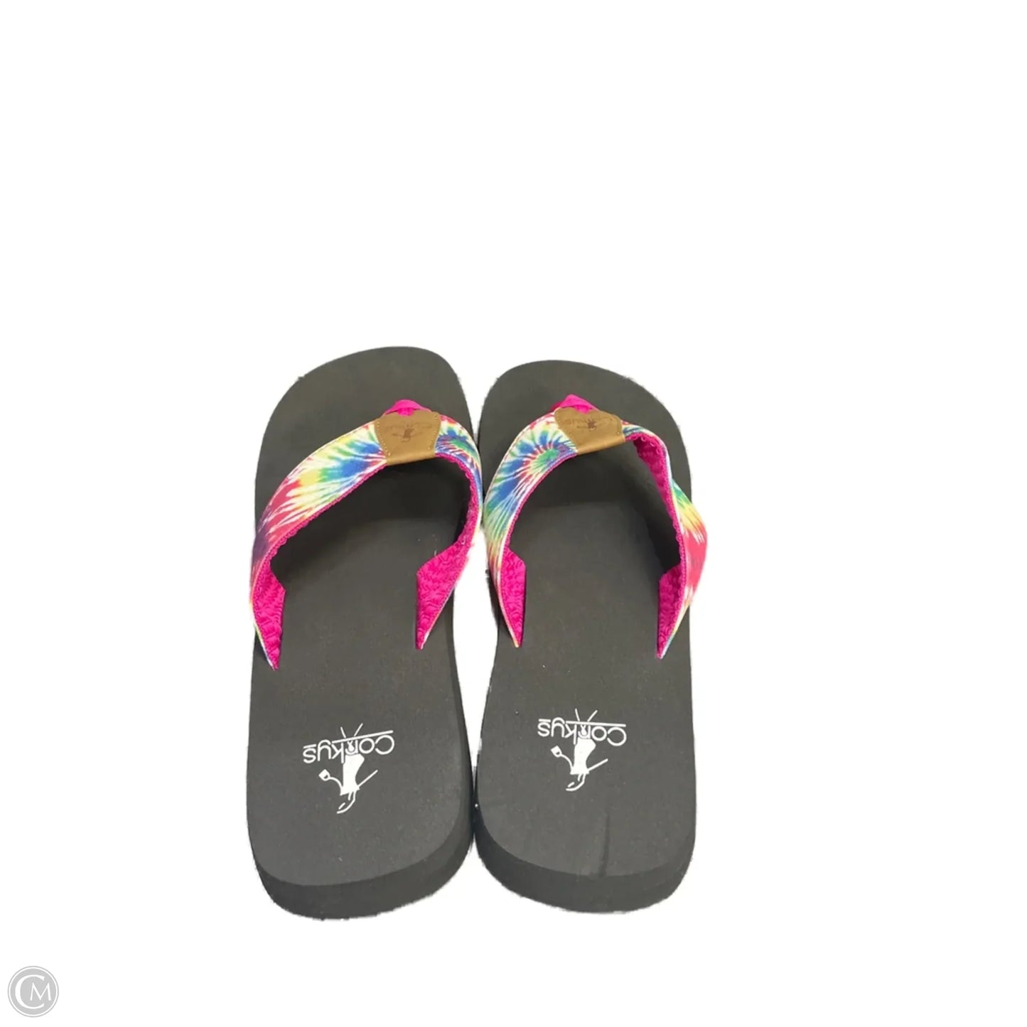 Sandals Flip Flops By Corkys In Tie Dye Print, Size: 9
