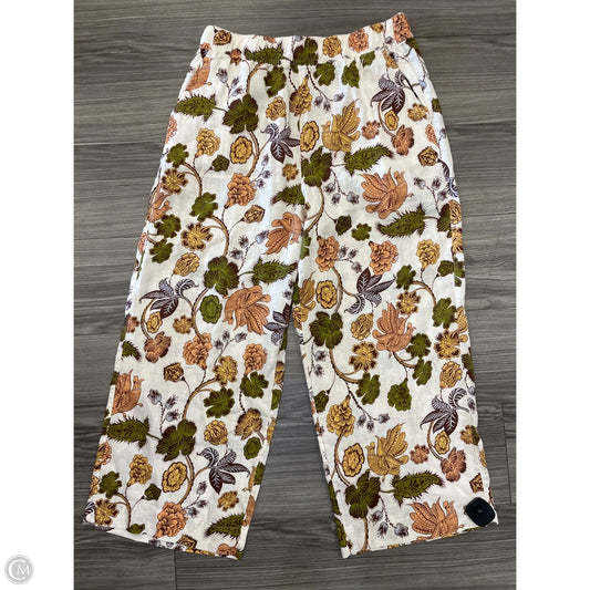 Pants Linen By Nicole By Nicole Miller In Floral Print, Size: L