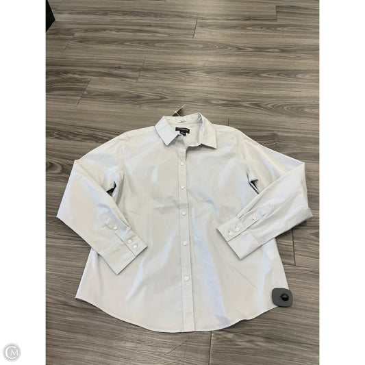 Blouse Long Sleeve By Liz Claiborne In Grey, Size: L