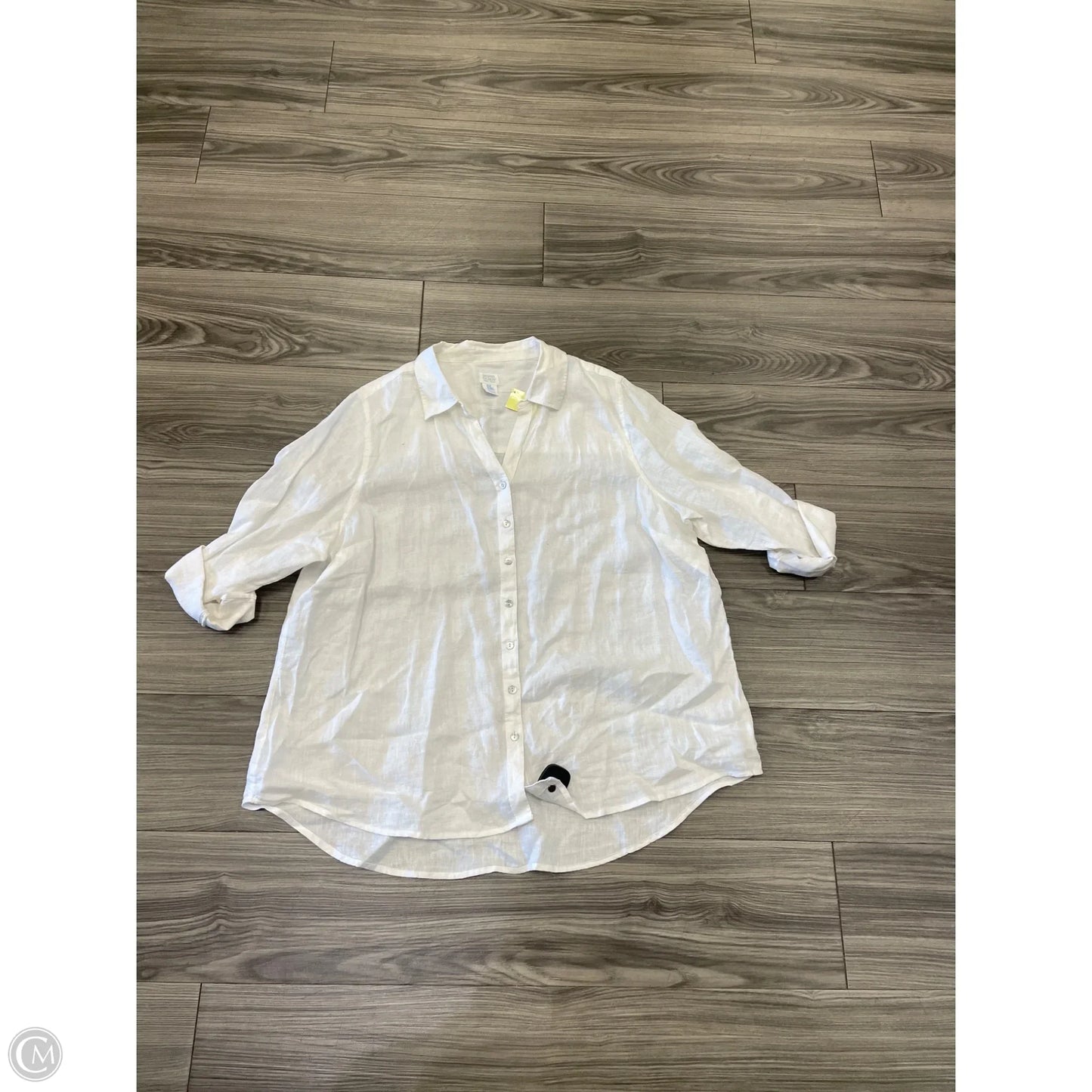 Blouse Long Sleeve By Sigrid Olsen In White, Size: 2x