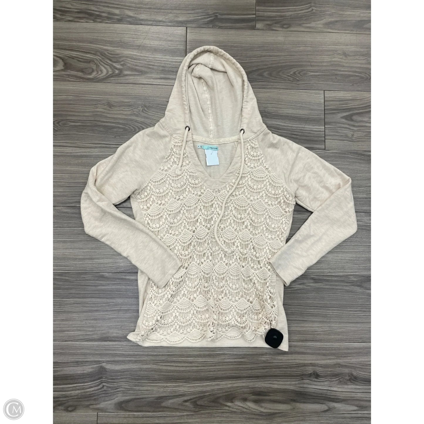 Sweatshirt Hoodie By Maurices In Cream, Size: M