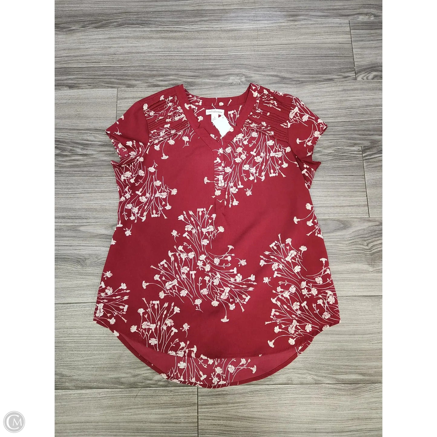 Top Short Sleeve By Croft And Barrow In Floral Print, Size: S