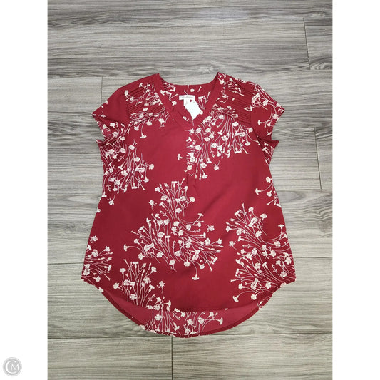 Top Short Sleeve By Croft And Barrow In Floral Print, Size: S