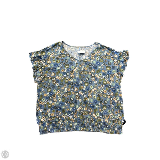 Top Short Sleeve By Sonoma In Floral Print, Size: 2x