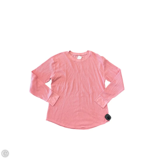 Top Long Sleeve Basic By Time And Tru In Pink, Size: L