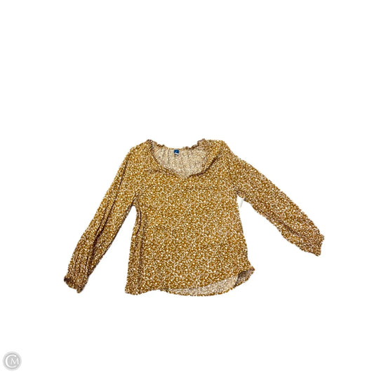 Top Long Sleeve By Old Navy In White & Yellow, Size: S