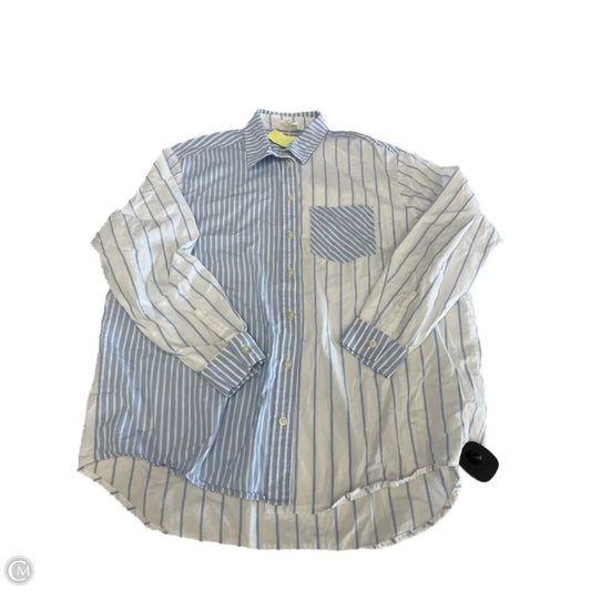 Top Long Sleeve By Gap In Blue & White, Size: M