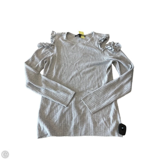 Top Long Sleeve By White House Black Market In Grey, Size: L