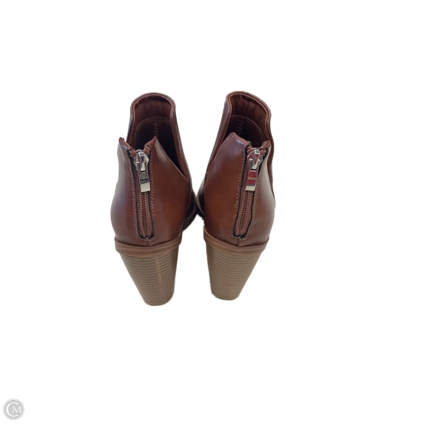 Boots Ankle Heels By Clothes Mentor In Brown, Size: 8