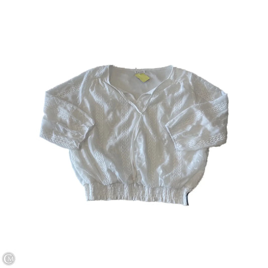 Top Long Sleeve By Clothes Mentor In White, Size: L