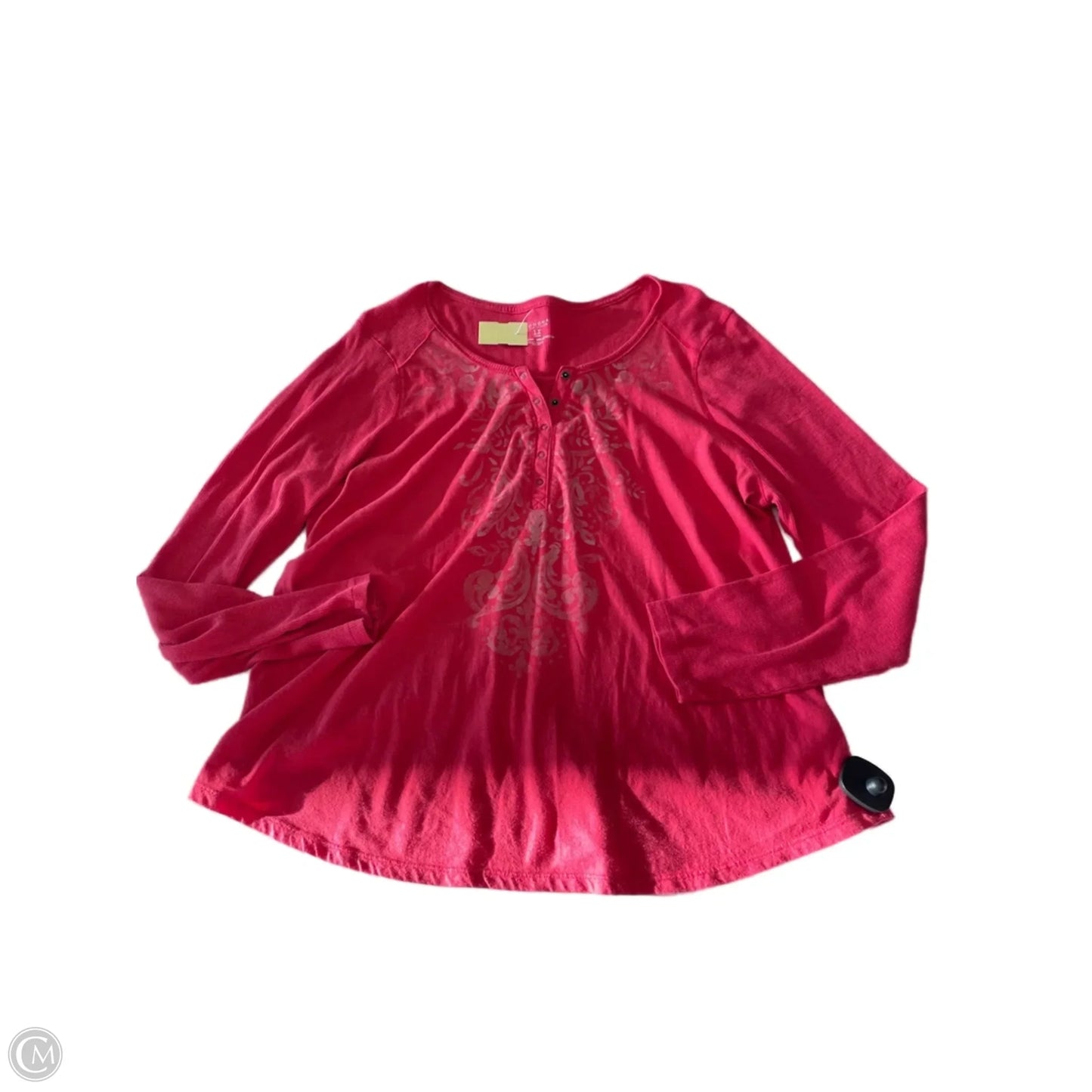Top Long Sleeve By Sonoma In Red, Size: 1x