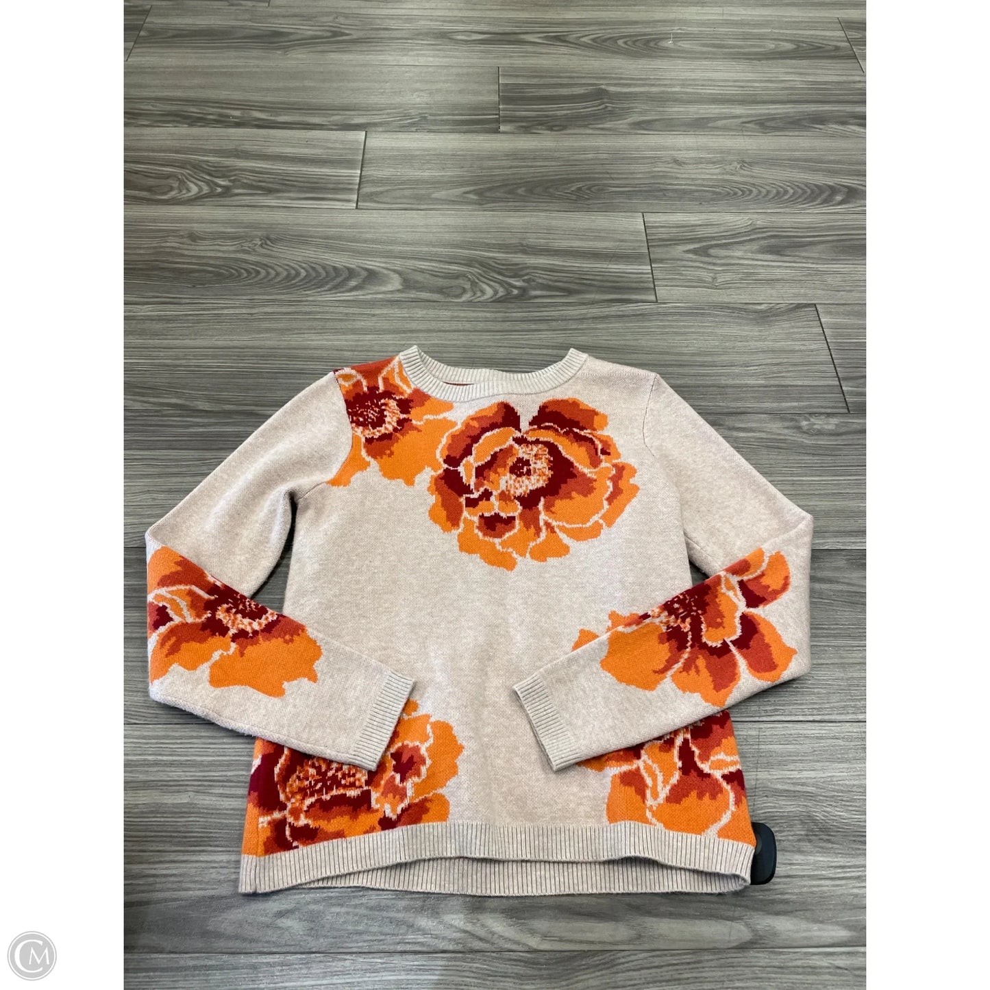 Sweater By Cynthia Rowley In Orange & Tan, Size: S