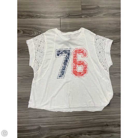 Top Short Sleeve By Cato In Blue Red & White, Size: Xl