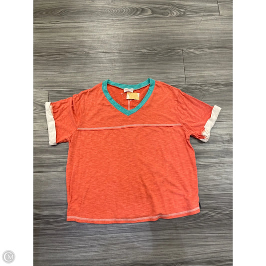 Top Short Sleeve By Hailey & Co In Orange, Size: M
