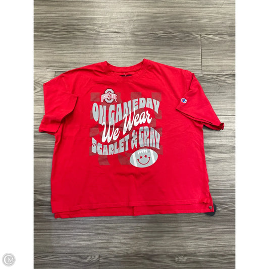 Athletic Top Short Sleeve By Champion In Red, Size: Xl