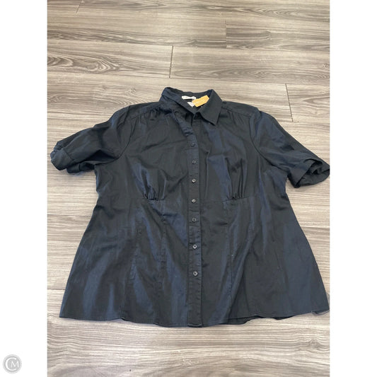 Top Short Sleeve By Christopher And Banks In Black, Size: 1x