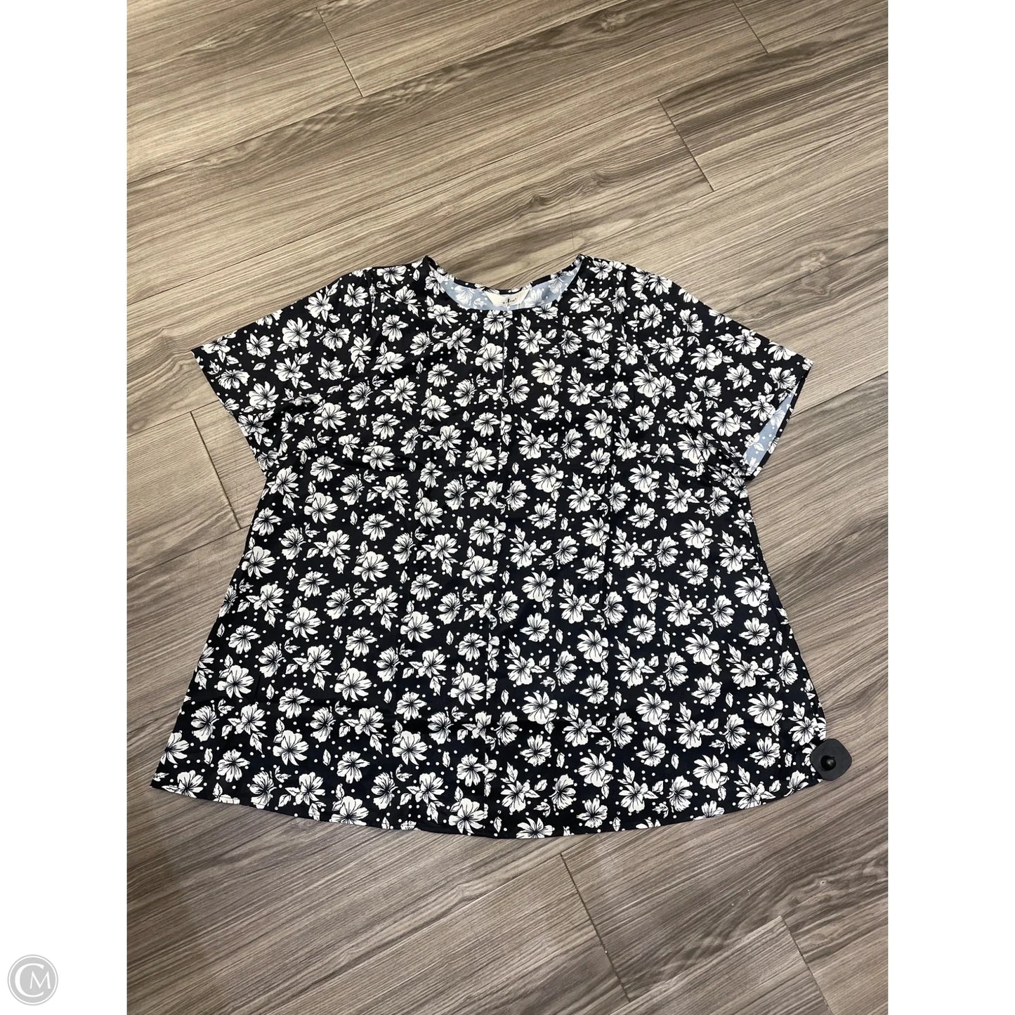 Top Short Sleeve By Agnes Orinda In Floral Print, Size: 2x