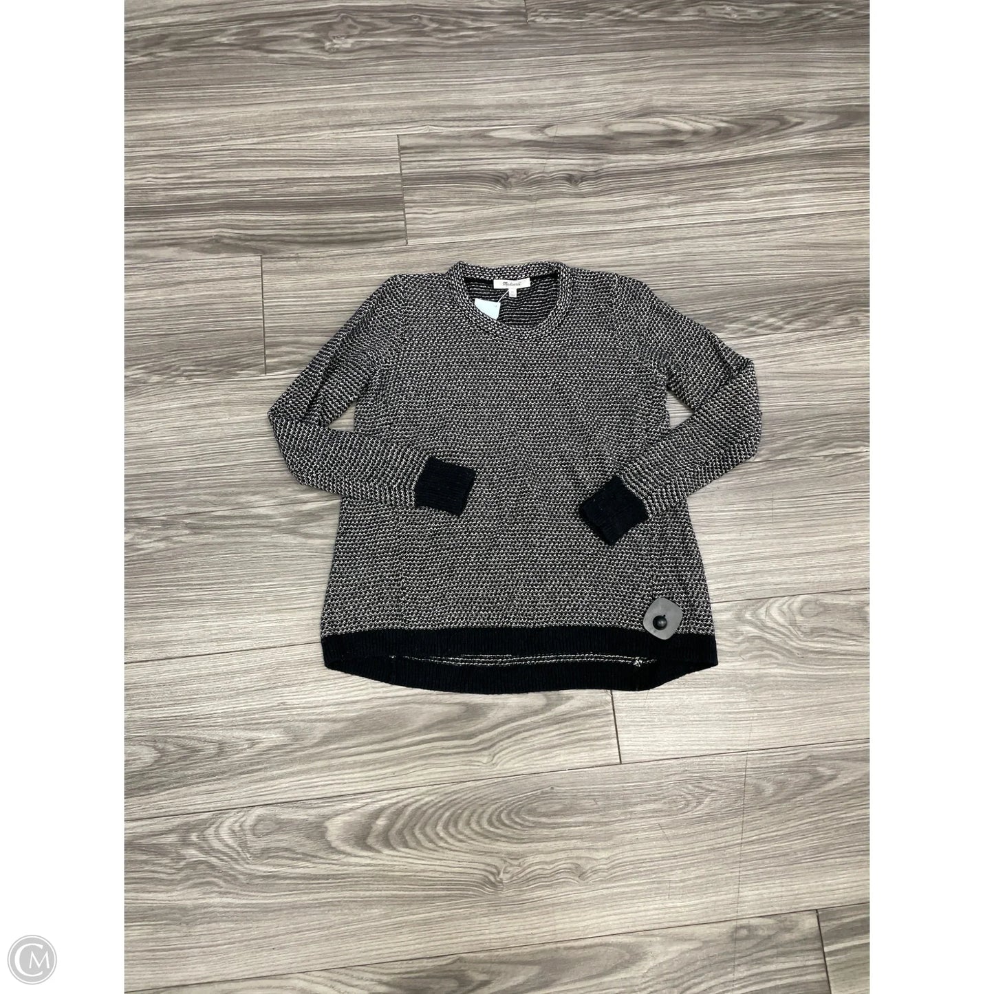 Sweater By Madewell In Black & Cream, Size: Xs