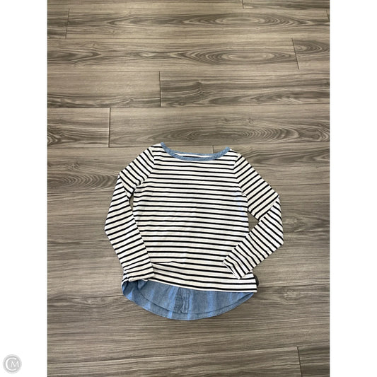 Top Long Sleeve By Loft In Black & Cream, Size: S