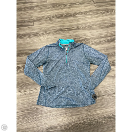 Athletic Top Long Sleeve Collar By Nike In Teal, Size: L