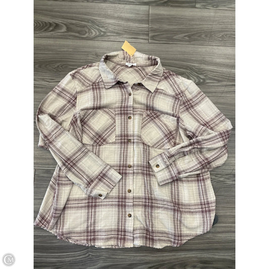 Top Long Sleeve By Maurices In Red & Tan, Size: 2x