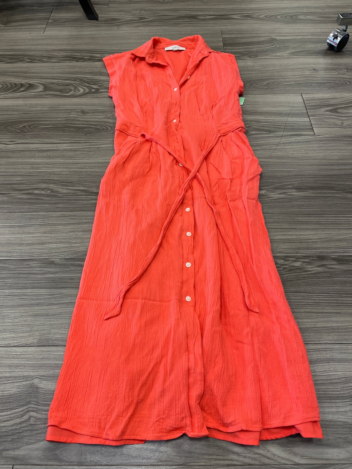 Coral Dress Casual Midi Loft, Size Xs