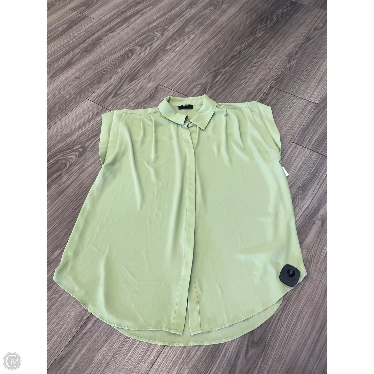 Blouse Short Sleeve By Tahari By Arthur Levine In Green, Size: L