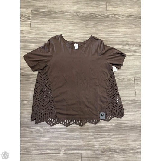 Top Short Sleeve By Chicos In Camouflage Print, Size: L